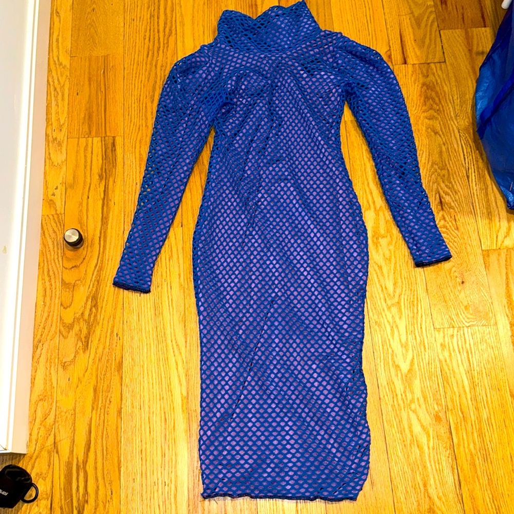 Blue stretch boutique dress